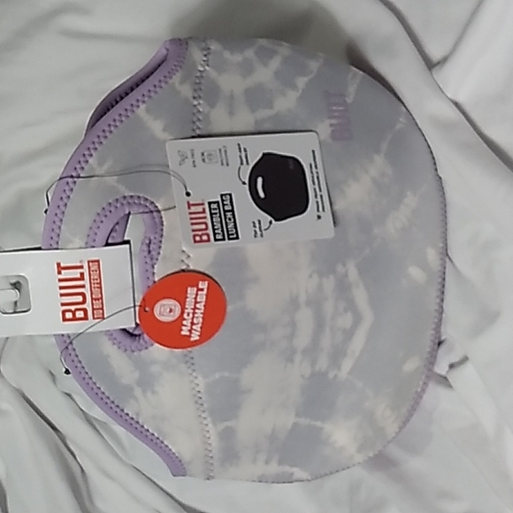 Built Rambler Lunch Bag  12 x 9.5 x 6 inches in Purple & White. - Picture 4 of 8